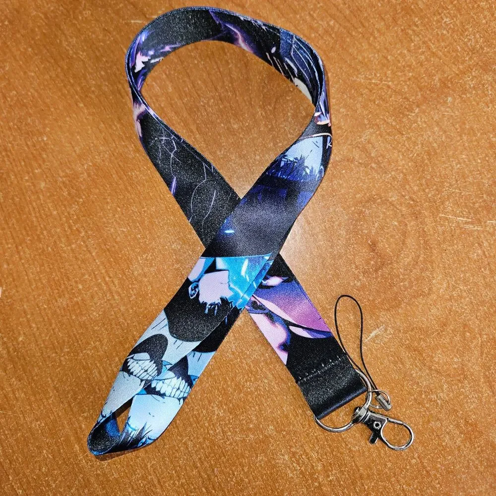 Solo Leveling Shadow Monarch Lanyard Dark Energy Print Keychain Strap